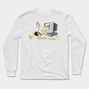 Man Drowning with Internet Spam Long Sleeve T-Shirt